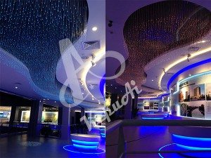 Fiber optic chandelier restaurant pendant light, hotel pendant light, lobby pendant light