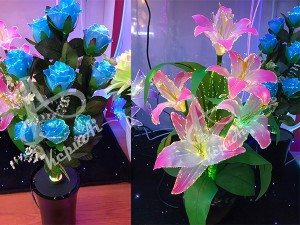 Fiber Optic Flower Lamp, indoor decoration optical fiber flowers