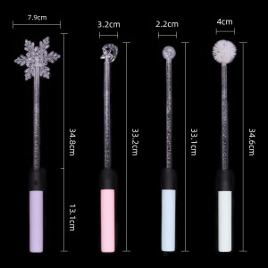 High Quality Bright Fiber Optic Wands Snow Flake LED Glow Sticks for Christmas Gift Light Up Magic Wand