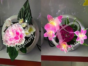 Fiber Optic Flower Lamp, indoor decoration optical fiber flowers