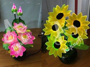 Fiber Optic Flower Lamp, indoor decoration optical fiber flowers