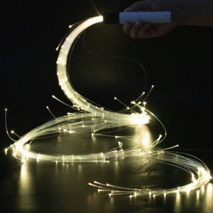 Portable Plastic Handle Optic Fiber Light Luminous Dancing Whip for Party Light Shows