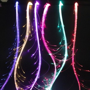 Portable Plastic Handle Optic Fiber Light Luminous Dancing Whip for Party Light Shows