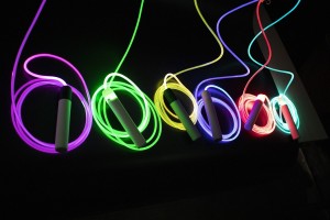 Light Up Colorful Fibre-optical Skipping Rope Kids LED Fiber Optic Lights Jumping Rope LED Fiber Optic Lights Adjustable