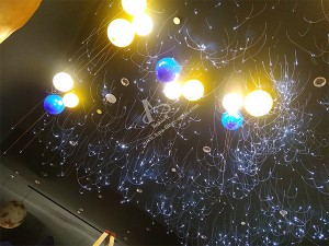 Hotel Indoor Ceiling Decoration Fiber Optic Ceiling DIY Fibre Optic Strands Curve