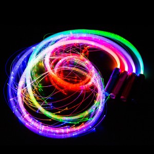 Light Up Rechargeable LED Optic Fiber Dancing Whip for Party Festival Night Bar