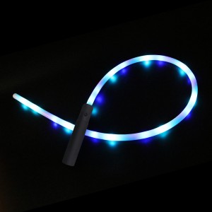 2023 KEPUAI NEW Silicon LED Flow Light Whip for Dancing Play Party Rave Atmosphere Toy