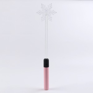 High Quality Bright Fiber Optic Wands Snow Flake LED Glow Sticks for Christmas Gift Light Up Magic Wand